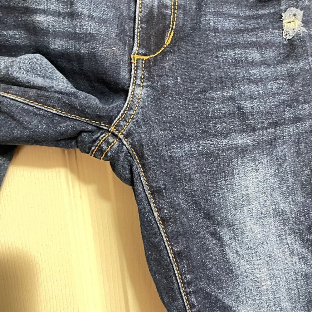 Joes Jeans Kids Girls Dark Wash Distressed Raw Hem Stretch Slim Jeans Size 12 - Picture 10 of 11